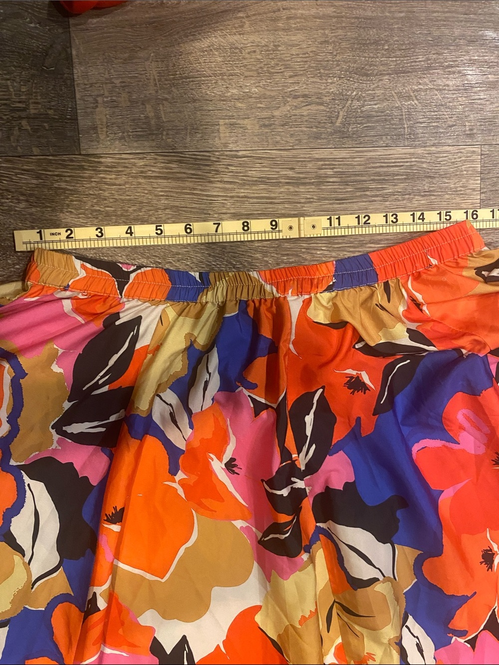 Rachel Zoe Orange Floral Print skirt with Pink and Purple Accents - Picture 3 of 7